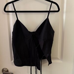 Forever 21 Elegant Black Tie-Front Camisole